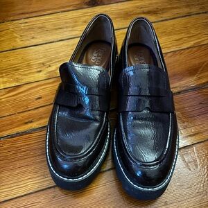 Franco Sarto Brown Patent Leather Loafers